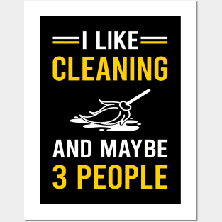 3 People Cleaning Posters and Art